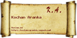 Kochan Aranka névjegykártya